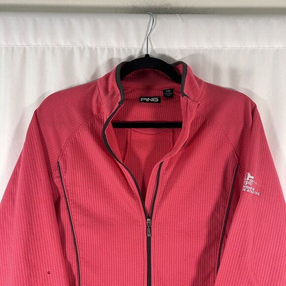 Ping Jacket Women's Large Pink Full Zip Fellowship of Christian Athletes Pockets - Picture 2 of 10